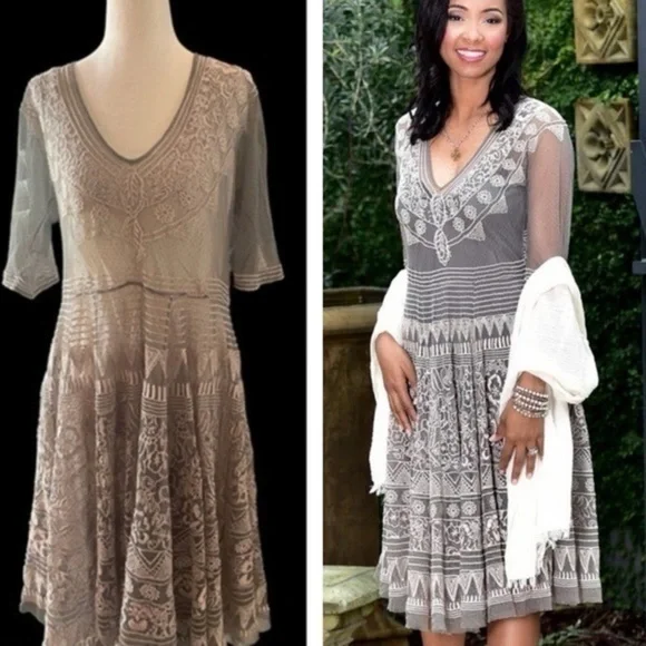 Johnny Was Biya Rubie silk blend Victorian slip dress NWT - Picture 2 of 16